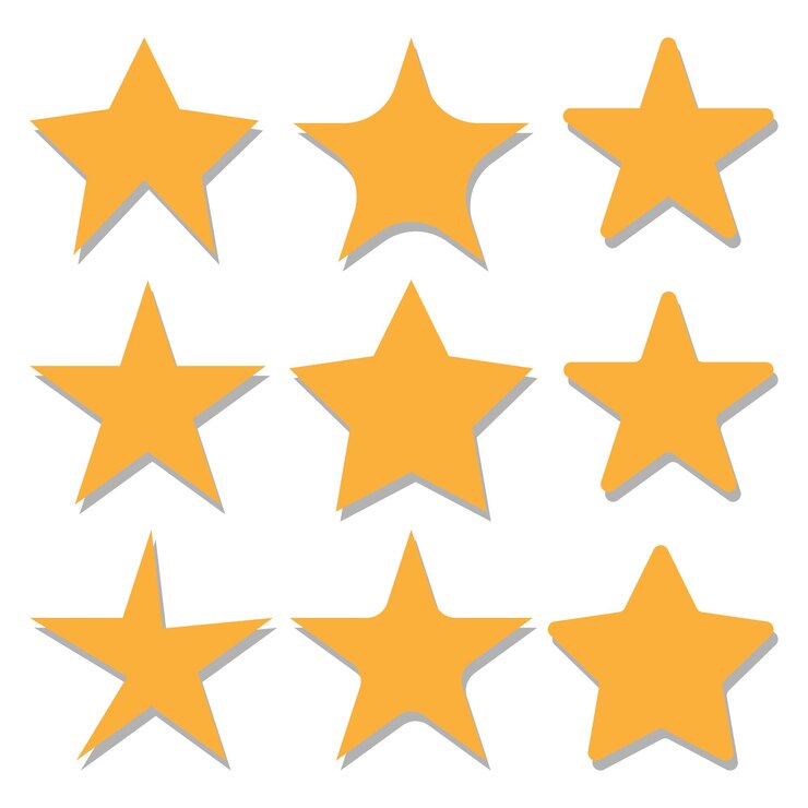 Vetor vetores de diferentes tipos de estrelas amarelas