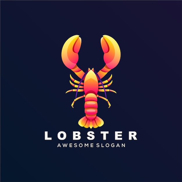 Vetores de ilustração de logotipo colorido de lagosta