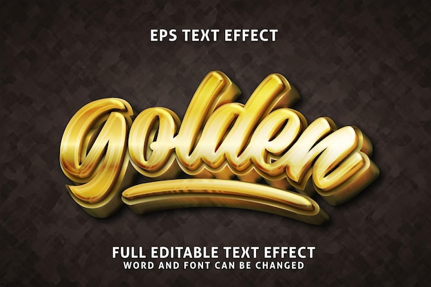 Vetores premium de efeito de texto 3d dourado