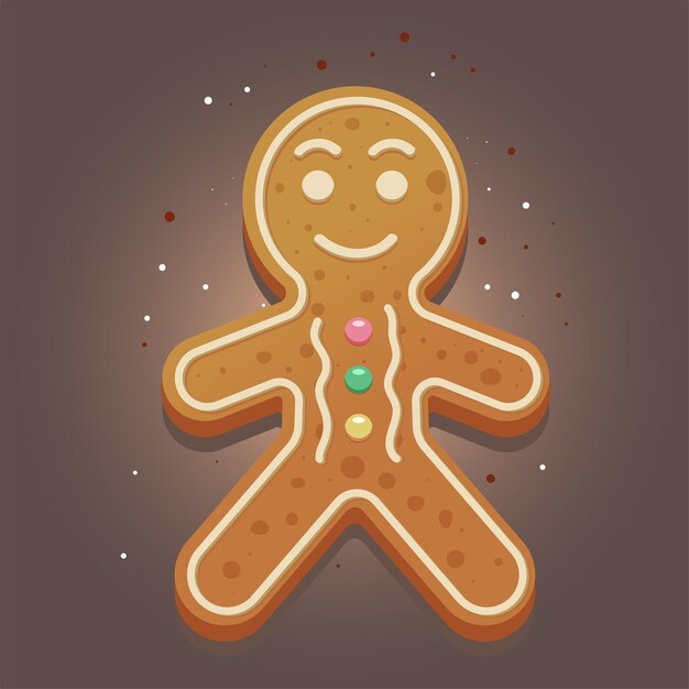 Vetorial, homem-biscoito, biscoitos de natal, ilustração fofa