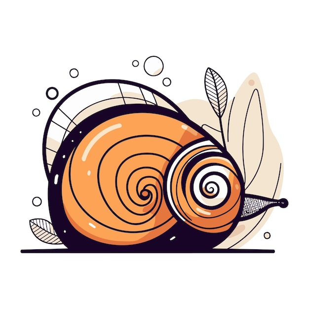 O caracol está correndo rápido. desenho vetorial para design de