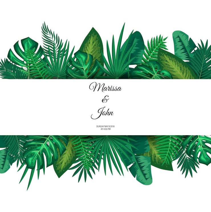 Vetor vetorial, ilustração, de, trendy, verão, tropicais, folhas
