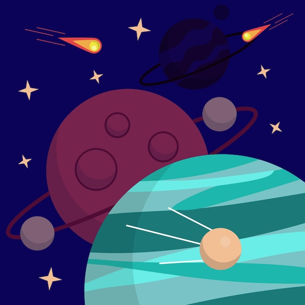 Viagem de nave espacial para os novos planetas e galáxias Tecnologia futura de viagem espacial