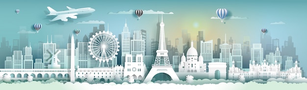 Viagens França famosos marcos do mundo com vista da cidade