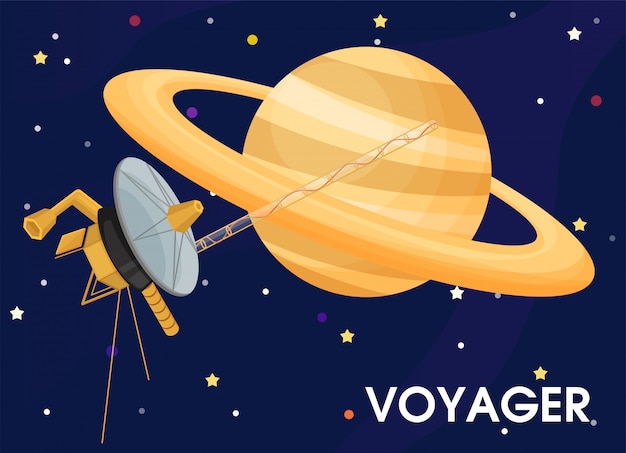 Viajante. a espaçonave foi enviada para explorar os anéis de saturno.