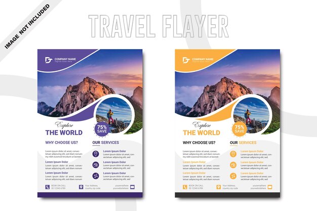 Viajar explore o mundo pôster ou modelo de banner | Vetor Premium