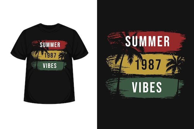 Vibrações de verão merchendise com design de camisetas com silhueta