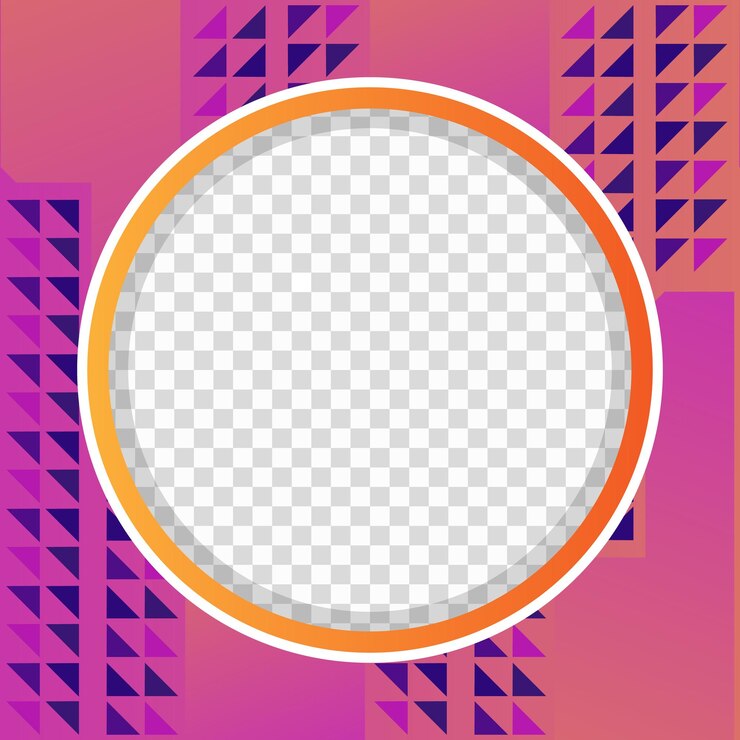 Vetor vibrant twibbon geométrico com design de quadro circular
