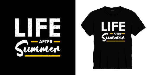 Vida após o verão tipografia t-shirt design