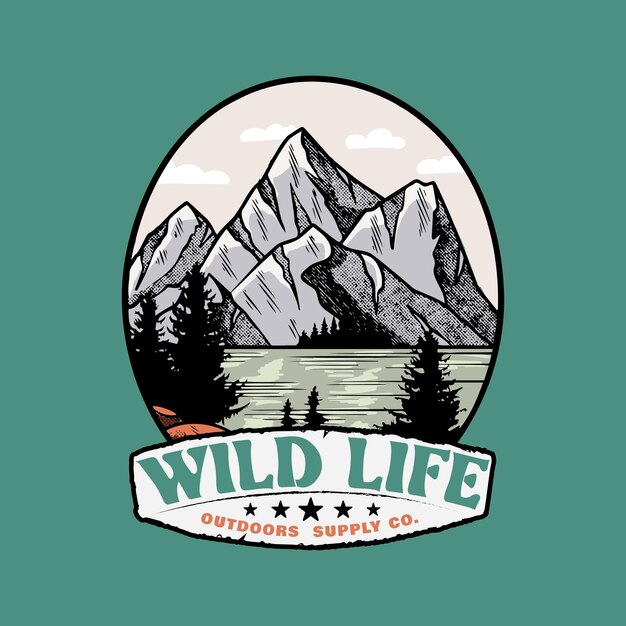 Vida selvagem ao ar livre fornece logotipo de ilustração da empresa