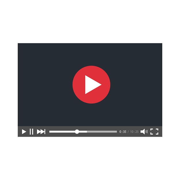 Video Player design plano de ilustração vetorial em um fundo branco.