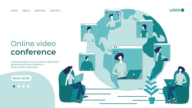 Videoconferência onlineConceito de fazer negócios online reunião online