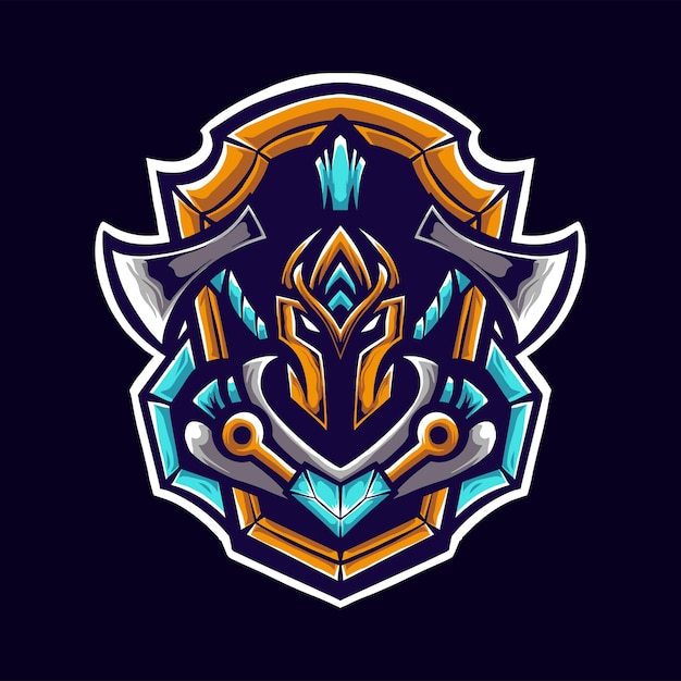 Vetor viking com machado logo mascot illustrator