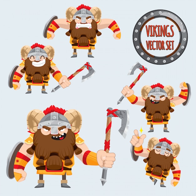 Vikings bonito conjunto de vetores