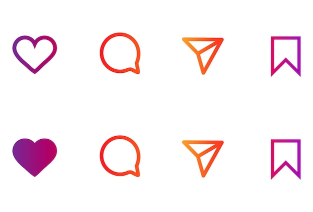 Vinnitsa Ucrânia 9 de setembro de 2024 Colecção Instagram mídia social ui interface de aplicativo conjunto de ícones