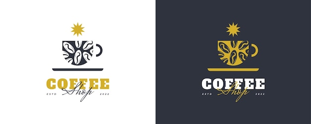 Vintage e minimal café logo café logo ou emblema com estilo retro