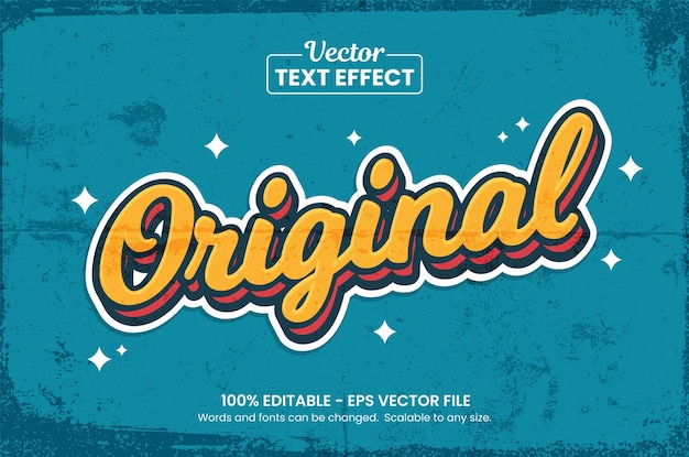 Vetor vintage editável efeito de texto vector premium