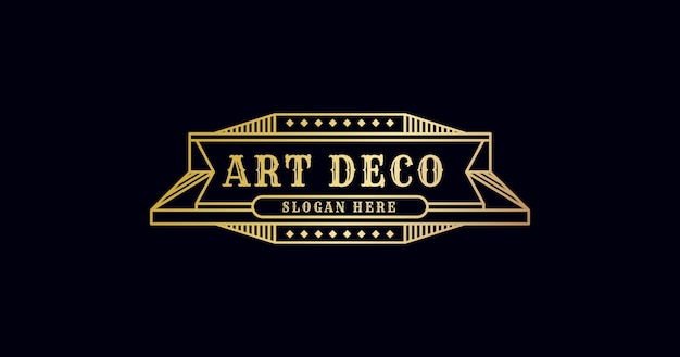 Vintage em design de logotipo de distintivo art déco design gráfico de estilo retrô