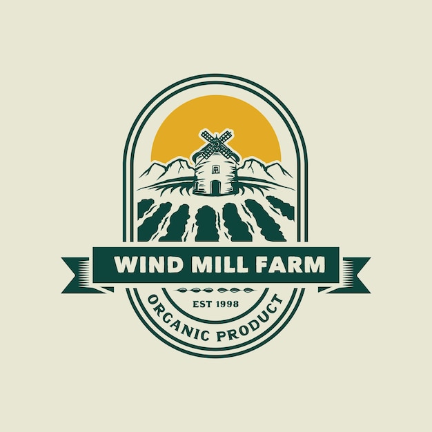 Vintage farmer logotipo distintivo feito à mão ilustração vetorial