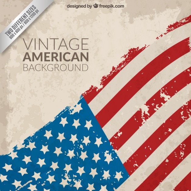 Vetor vintage fundo da bandeira americana