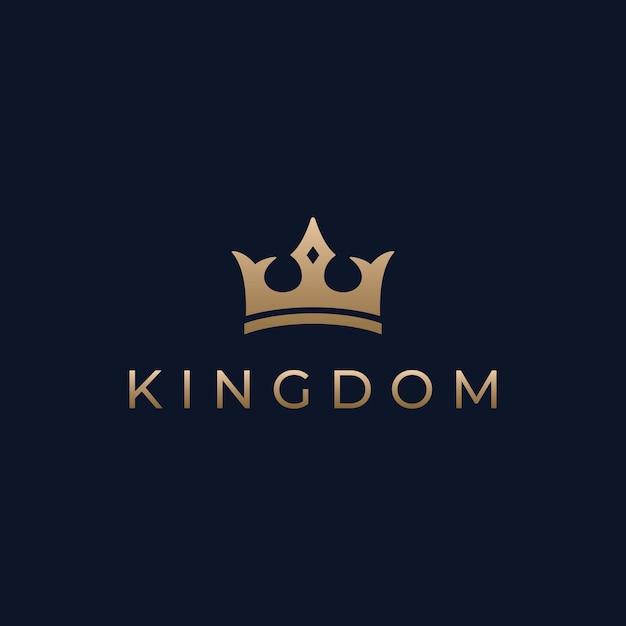 Vintage Golden Royal Crown logo template design with elegant and luxury geometric creative ideaLogo for business beauty and salon