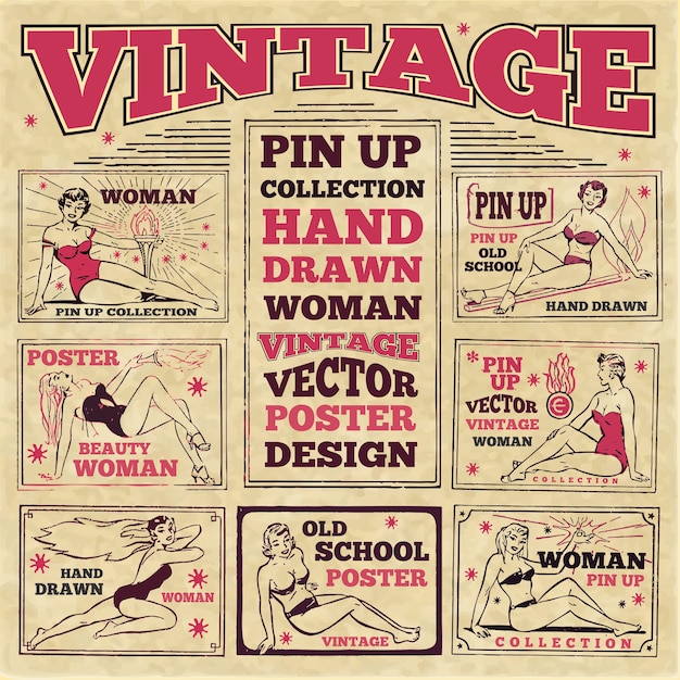 Vetor vintage pino acima do design do poster