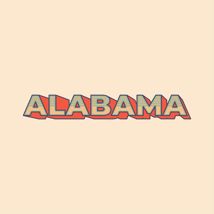 Vetor vintage retro alabama vector design, uma representação atemporal e nostálgica do estado do alabama