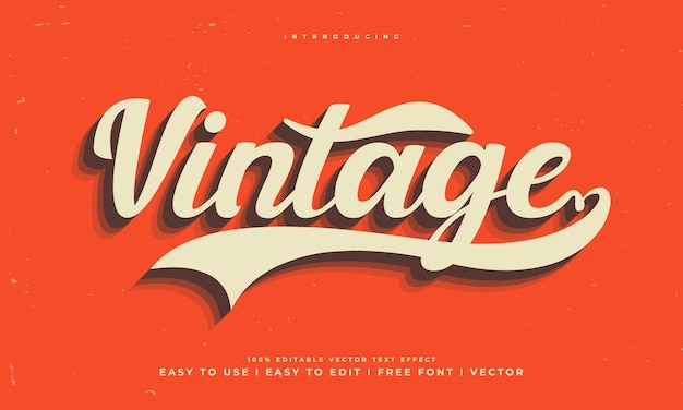 vintage retro editável efeito de texto fonte tipografia tipografia alfabeto