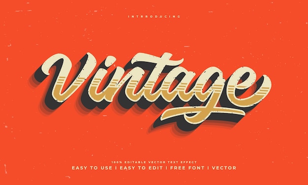 vintage retro editável efeito de texto fonte tipografia tipografia alfabeto