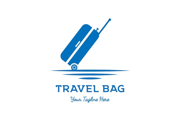 Vintage retro travel bag silhueta ícone logo design vector