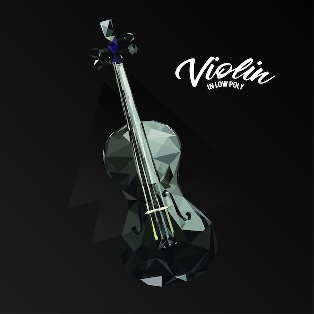 Vetor violino na arte low poly