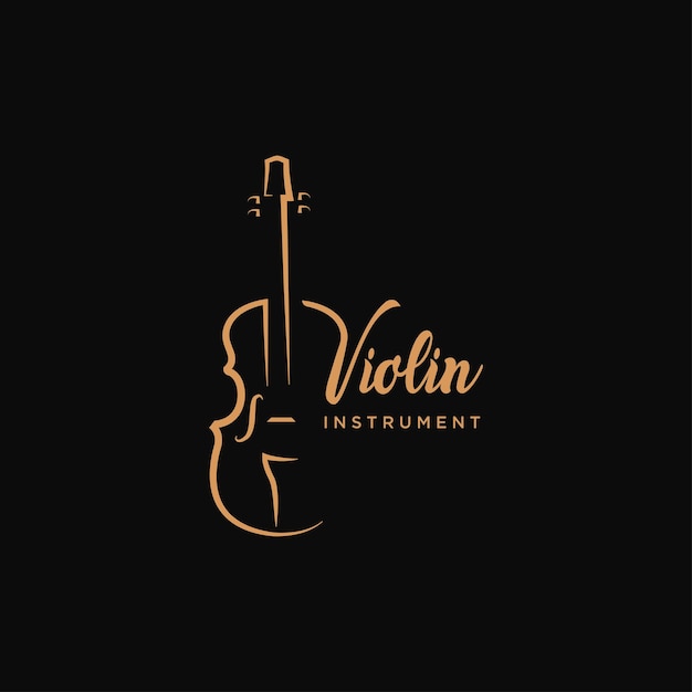 Vetor violino viola violino violoncelo logotipo instrumento ouro logotipo