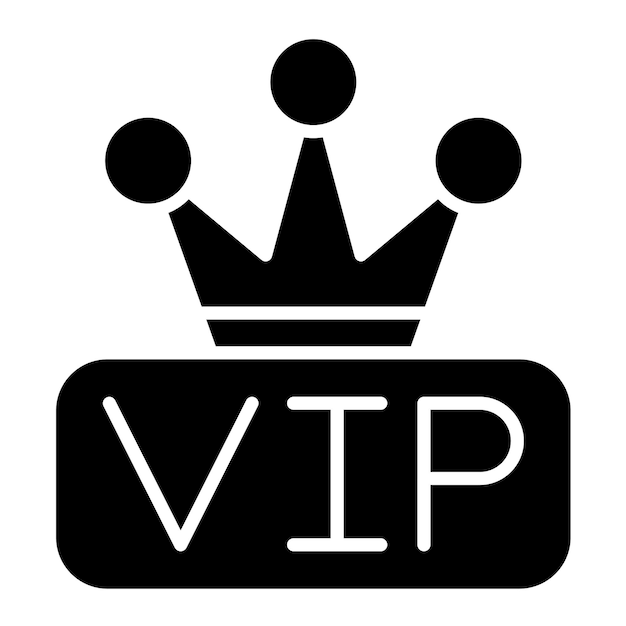 Vip Glifo Preto Sólido ilustração