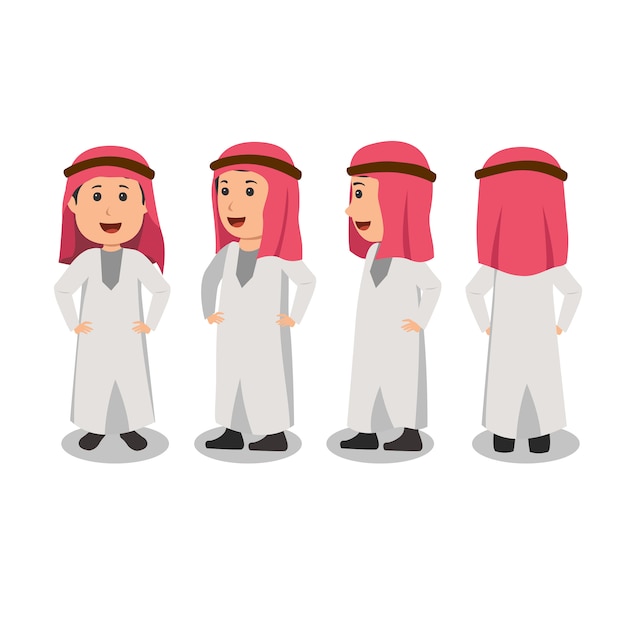 Vire a ilustração de Design de personagens Vire a ilustração de personagens Árabes