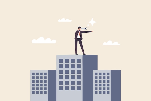 Visão de liderança crescimento da empresa A direção futura da organização