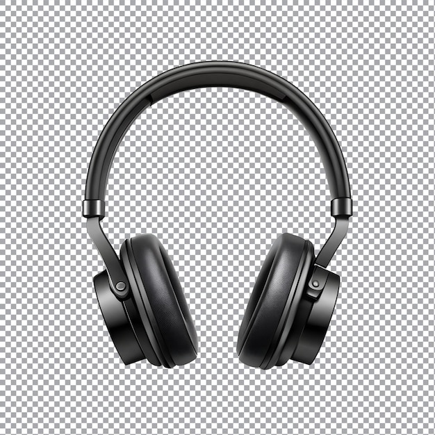 Visão lateral dos fones de ouvido Isolada sobre um fundo transparente