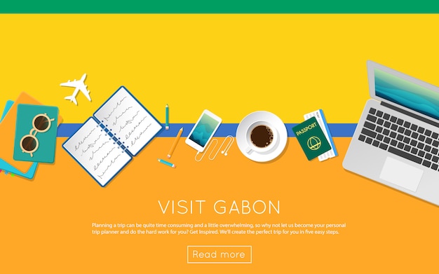 Visite o conceito do gabão para o seu banner na web