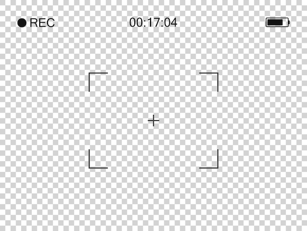 Vetor visor do quadro da câmera fotográfica tela de gravação de vídeo tela de foco moderna ilustração vetorial em fundo transparente
