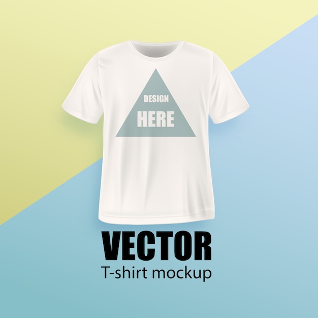 Vista dianteira, de, branca, men&#39;s, t-shirt, realístico, mockup