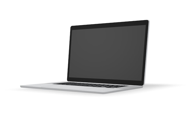 Laptop aberto isolado no fundo branco do estúdio com copyspace para  anúncio. gadget moderno e fino para escritório ou trabalho remoto,  freelance, compras online, assistir cinema, digitar texto, comunicação.