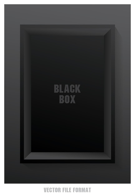 Vista superior do vetor de ilustração 3d mínimo de caixa preta para colocar seu objeto Vetor Premium
