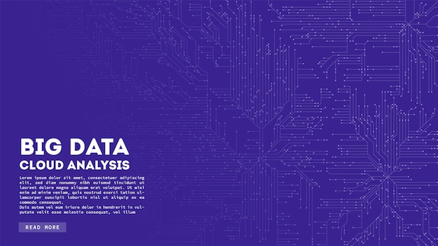 Visualização de blockchain de computação em nuvem big data padrão abstrato de placa de circuito