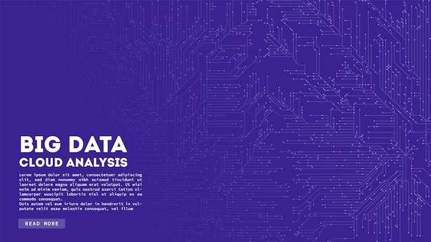 Visualização de Blockchain de computação em nuvem Big Data Padrão abstrato de placa de circuito