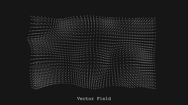 Visualização de campo magnético ou de gravidade cenário de matriz de setas abstratas