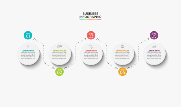 Visualização de dados de negócios. infográfico da linha do tempo