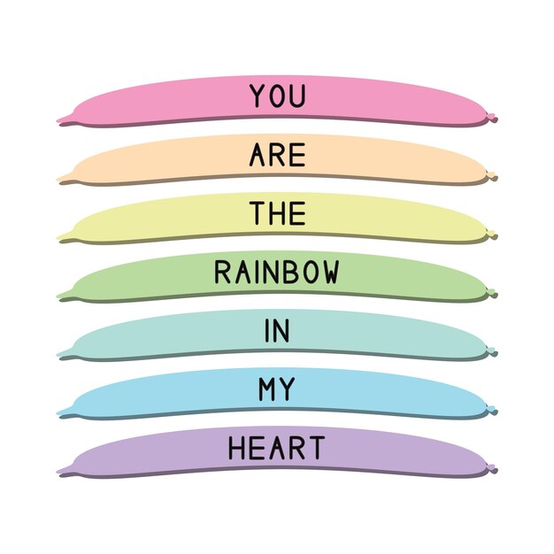 Vetor você é o arco-íris no meu coração