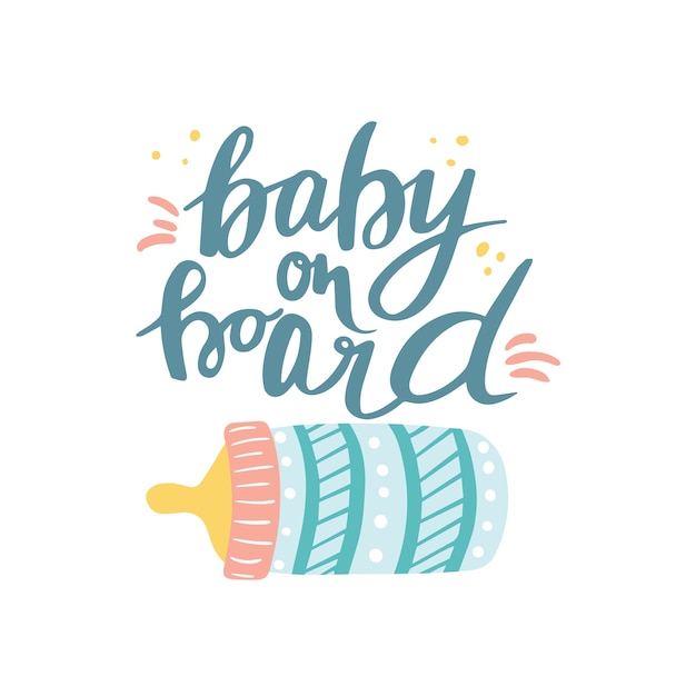 Você pode escrever à mão dizendo baby on board. mão-extraídas letras inspiradoras. frase estilizada à mão livre