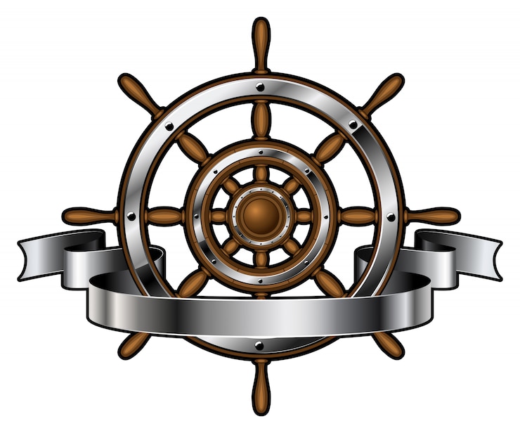 Vetor volante de navio com banner