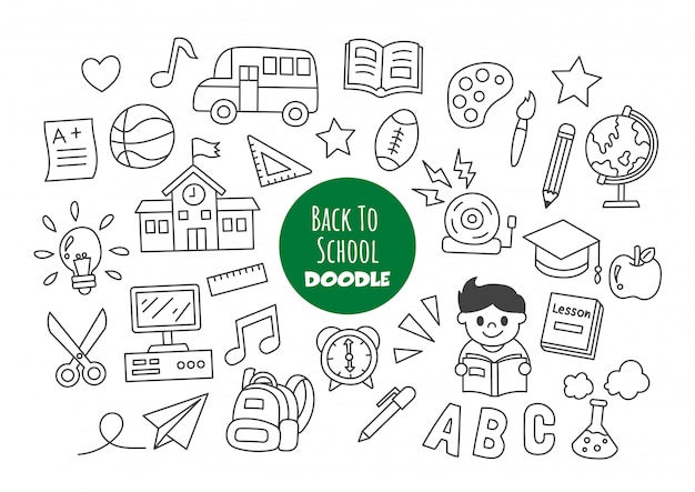 Volta para escola doodle