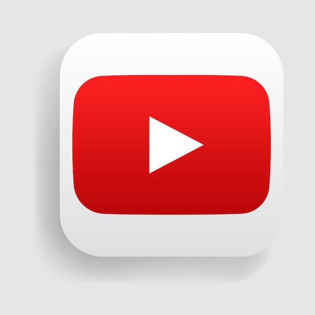 VORONEZH, RÚSSIA - 11 DE JANEIRO DE 2020: ícone quadrado do logotipo do YouTube com sombra